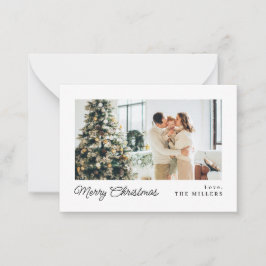 Tarjeta Pequeña MINI Clásica Minimalista Feliz Navidad