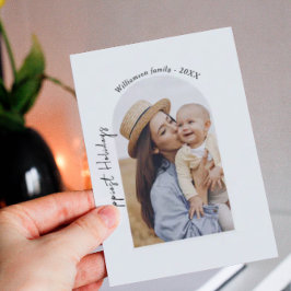 Tarjeta Pequeña Mini Family Photo Winter Vacaciones más Felices