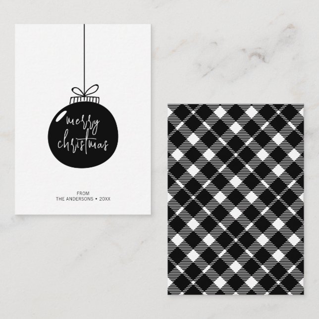 Tarjeta Pequeña Mini Feliz Navidad navideña moderna (Anverso / Reverso)