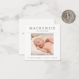 Tarjeta Pequeña MINI Foto Nuevo bebé Foto Personalizada 2 caras
