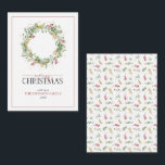 Tarjeta Pequeña Mini Gold Winter Greenery Wreath Feliz Navidad<br><div class="desc">¿Qué mejor manera de extender la alegría de las vacaciones que con nuestra tarjeta Mini Gold Winter Greenery Wreath Merry Christmas Note Card? Esta impresionante tarjeta de 3.5x2.5 presenta una disposición de corona holgada de los botánicos de bayas de invierno de acuarela festiva. La palabra "Merry" está elegantemente escrita en...</div>