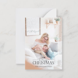 Tarjeta Pequeña Mini Invierno Pine Cone Berry Merry Fotos de Navid