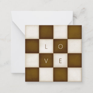 Tarjeta Pequeña Mini letras personalizadas de cuadros marrones y b