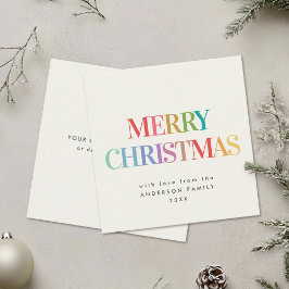 Tarjeta Pequeña Mini moderno arcoiris Feliz Navidad