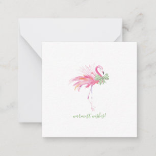 Tarjeta Pequeña Mini Navidades Flamingo Rosa