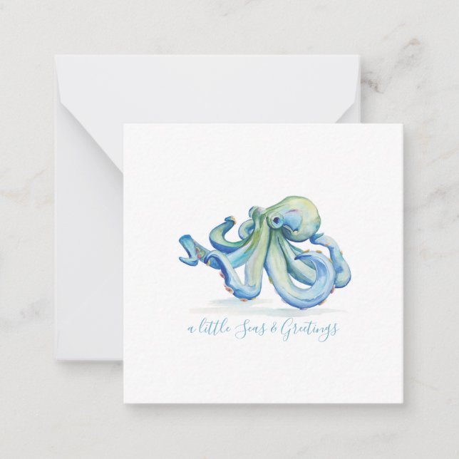 Tarjeta Pequeña Mini Navidades Octopus (Anverso)