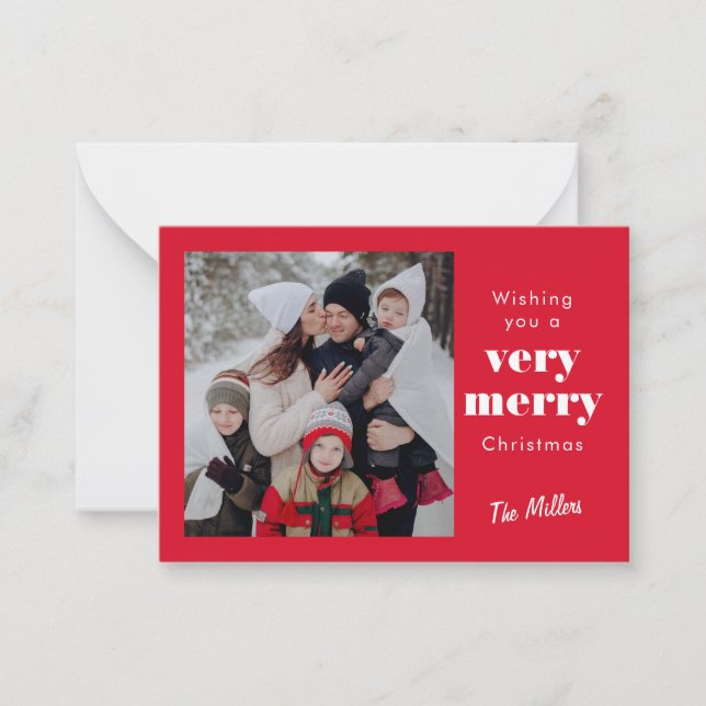 Tarjeta Pequeña MINI Red Muy Merry Christmas Card (Anverso)