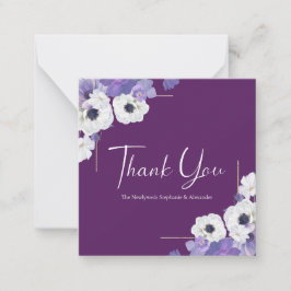 Tarjeta Pequeña Mini Royal Purple Floral Gracias