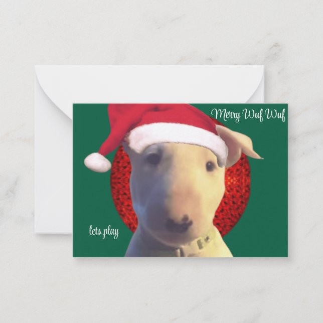 Tarjeta Pequeña mini santa wuf wuf (Anverso)