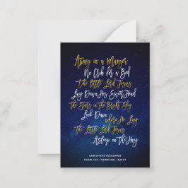Tarjeta Pequeña MINI | Script Away In The Manger Lyrics Holiday Ca