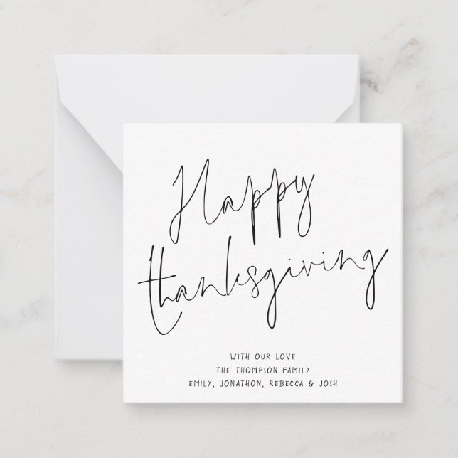 Tarjeta Pequeña MINI SIZE Elegant Script Happy Thankending Card (Anverso)