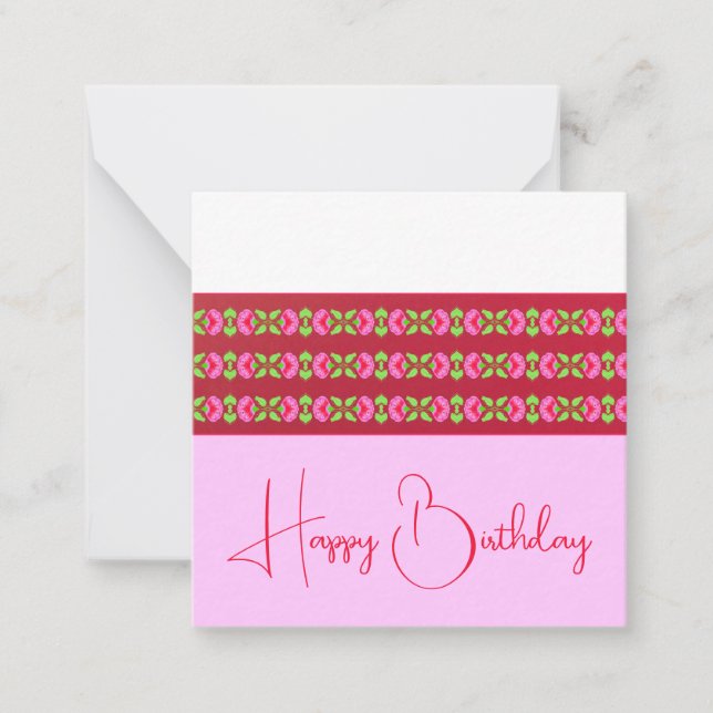 Tarjeta Pequeña Miniatura floral brillante (Anverso)