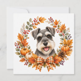 Tarjeta Pequeña Miniature Schnauzer Otoño