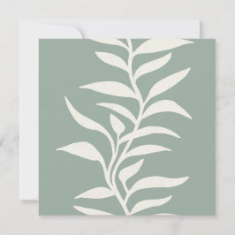 Tarjeta Pequeña Minimal Modern Botanical Silhouette in Flow Sage