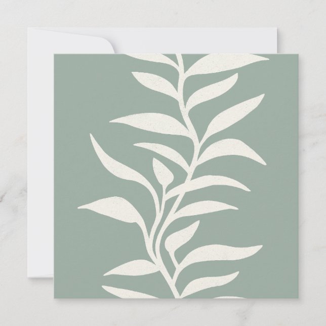 Tarjeta Pequeña Minimal Modern Botanical Silhouette in Flow Sage (Anverso)
