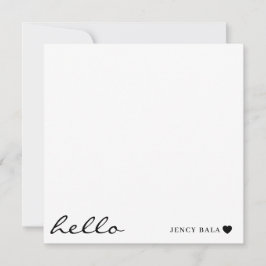 Tarjeta Pequeña Minimal Modern Heart Clean White Design