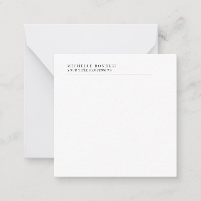 Tarjeta Pequeña Minimalist Classical Plain Professional Own Name (Anverso)