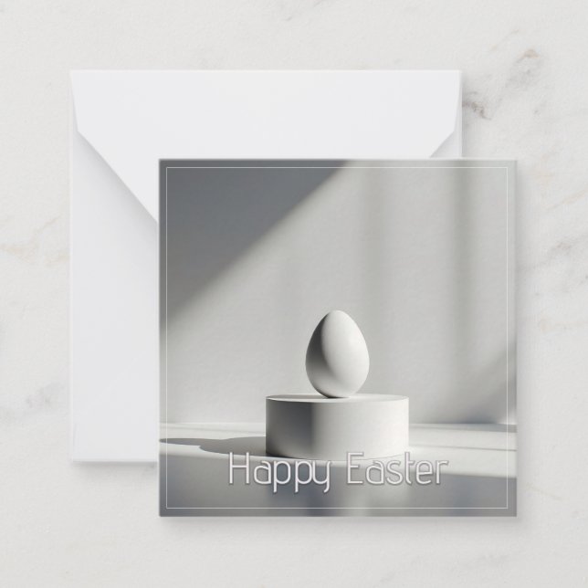 Tarjeta Pequeña Minimalist Easter Egg on Modern Pedestal (Anverso)