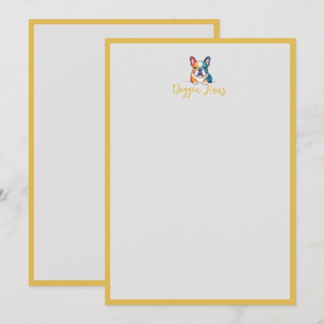 Tarjeta Pequeña Minimalist  – French Bulldog (Anverso / Reverso)