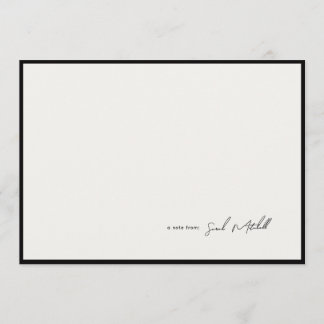 Tarjeta Pequeña Minimalist Ink Black Border Personalized Script