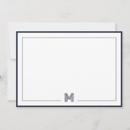 Tarjeta Pequeña Minimalist Monogram Double Border Stationery