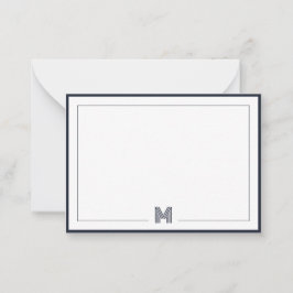 Tarjeta Pequeña Minimalist Monogram Double Border Stationery