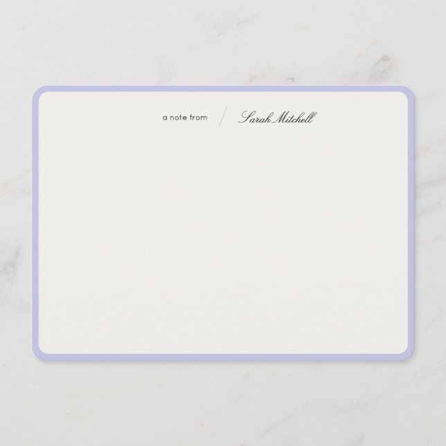 Tarjeta Pequeña Minimalist Periwinkle Personalized Script Rounded (Anverso)