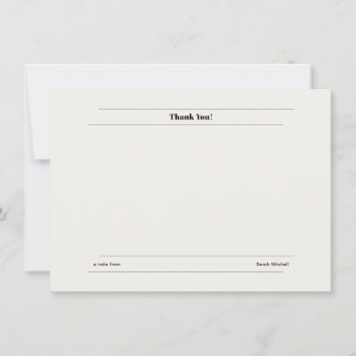 Tarjeta Pequeña Minimalist Personalized Thank You Card