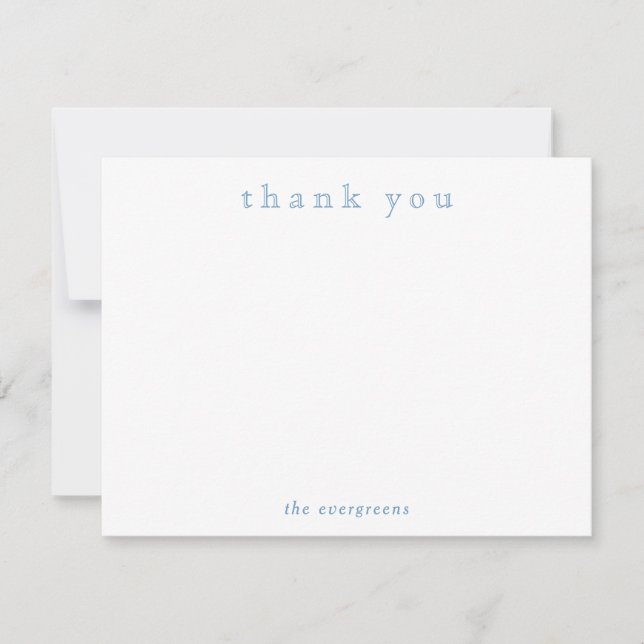 Tarjeta Pequeña Minimalist Thank You Couples or Family Stationery (Anverso)