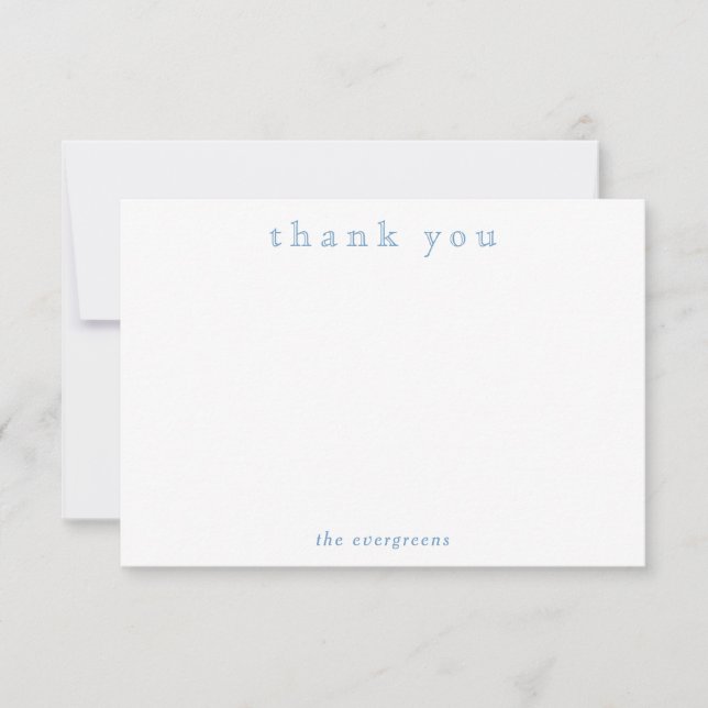 Tarjeta Pequeña Minimalist Thank You Couples or Family Stationery (Anverso)