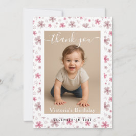 Tarjeta Pequeña Minimalist White Border Birthday Party Photo