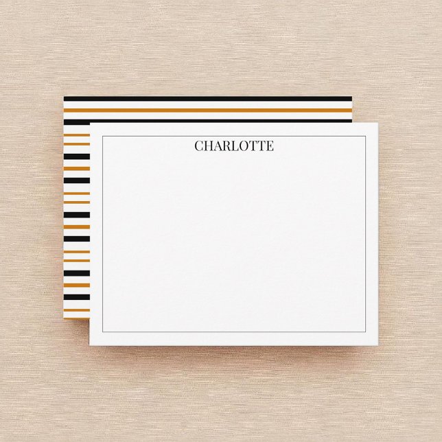 Tarjeta Pequeña Minimalista Black & Brown Stripes Moda Classic (Subido por el creador)