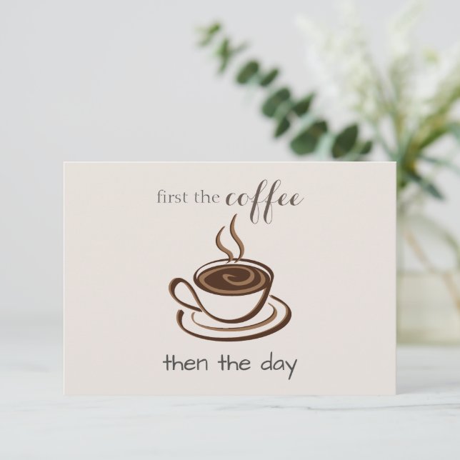 Tarjeta Pequeña Minimalista café personalizado lindo (Anverso de pie)