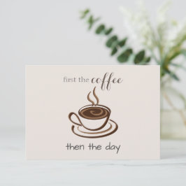 Tarjeta Pequeña Minimalista café personalizado lindo