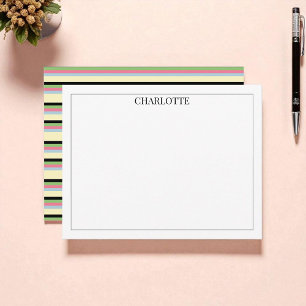 Tarjeta Pequeña Minimalista Colorido Stripes Clásico Moda Moderna