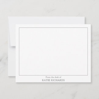 Tarjeta Pequeña Minimalista desde el escritorio de gris de la fron