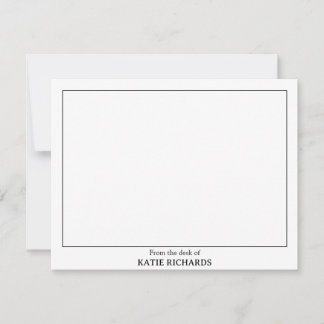 Tarjeta Pequeña Minimalista Desde el escritorio de la frontera cua