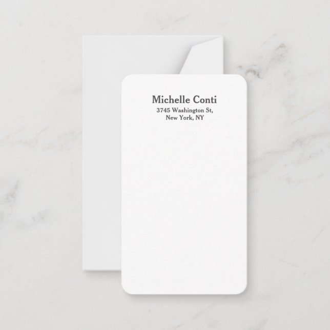 Tarjeta Pequeña Minimalista elegante legible moderno (Anverso)