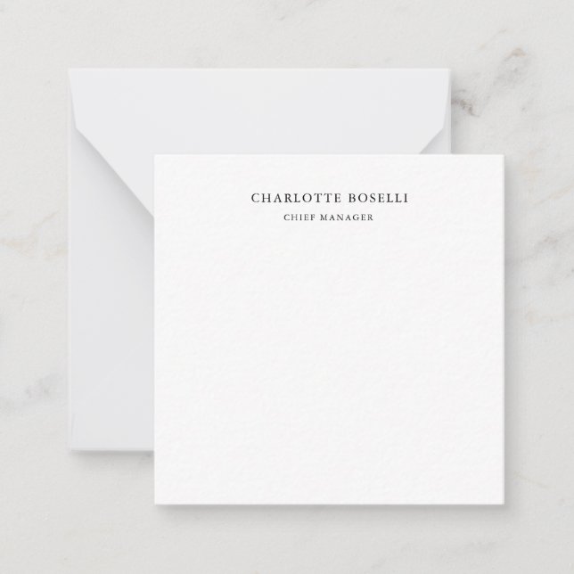 Tarjeta Pequeña Minimalista elegante profesional clásico simple (Anverso)