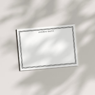 Tarjeta Pequeña Minimalista elegante profesional de dos bordes neg