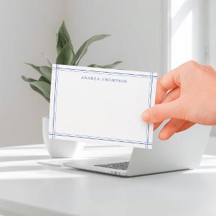 Tarjeta Pequeña Minimalista geométrico con filo Dos bordes azul ma