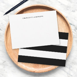 Tarjeta Pequeña Minimalista Moderno Rayas Blancas y Color Personal