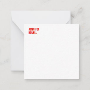Tarjeta Pequeña Minimalista moderno y audaz blanco rojo