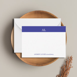 Tarjeta Pequeña Minimalista Negocio de Monograma Blanco con Raya A