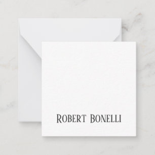 Tarjeta Pequeña Minimalista Plano Negro y Blanco Moderno Plano
