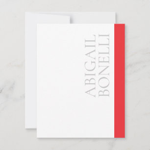 Tarjeta Pequeña Minimalista profesional audaz moderno gris rojo bl