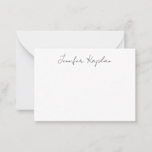 Tarjeta Pequeña Minimalista Profesional Clásico Blanco y Negro