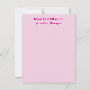 Tarjeta Pequeña Minimalista rosa tendencia personalizado nombre pe