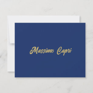 Tarjeta Pequeña Minimalista texto en negrita de color azul oscuro