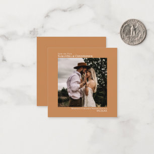 Tarjeta Pequeña Mínimo Boda de Tan Dorado Salven la fecha Mini